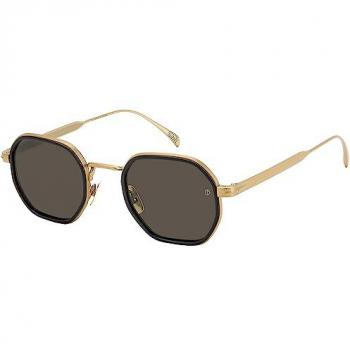 David Beckham Unisex Square/Hexagonal Sunglasses DB 1097/S in Yellow, Metal Frame, 49mm Lens Size