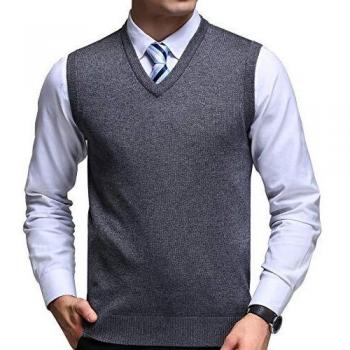 FULIER Hombre Invierno Sin Mangas Con Cuello En V Chaleco Classic Business Gentleman Prendas De Punto De Punto Chaleco Suéter Cardigans Tank Tops