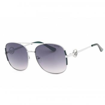Gafas de sol Guess GF6127-10C para mujer, metal cuadrado, color gris, graduadas o no graduadas