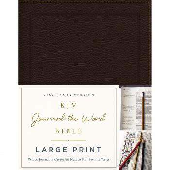 KJV, Journal the Word Bible, Large Print, Bonded Leather, Brown, Red Letter Edition: Reflect, Journal, or Create Art Next to Your Favorite Verses