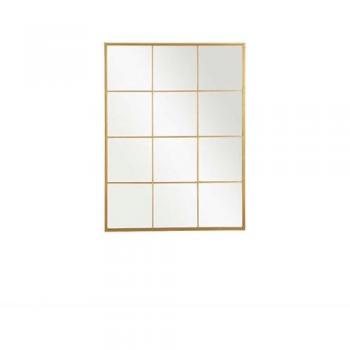 Espejo Ventana Decorativo Siena Oro 120x90cm - Metal y Cristal - Estilo Industrial Moderno