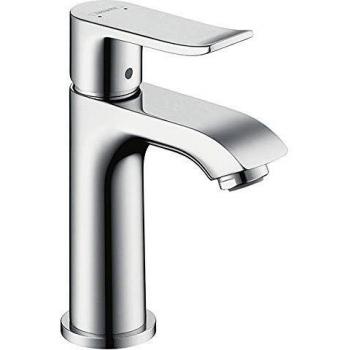 Hansgrohe 31186000 Metris Grifo Monomando de Lavabo sin Vaciador Automático, Cromo, 100 mm