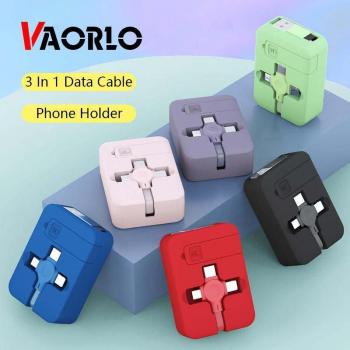 Cable VAORLO 3 en 1, carga rápida ajustable, cable portátil Micro-USB, Tipo C y Lightning para iPhone, Xiaomi y Huawei 11pro
