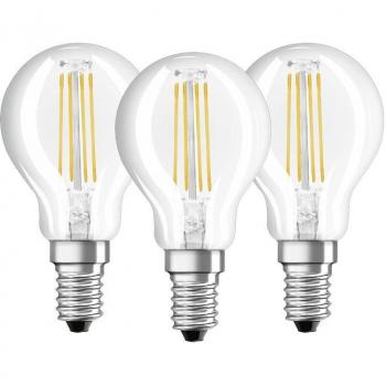 Osram 819337 Bombilla LED E14, 4 W, Blanco, Pack of 3 unidades