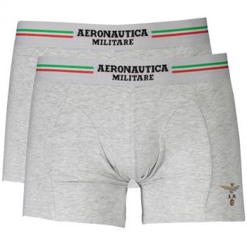 Aeronautica Militare Gray Cotton Boxer Shorts Bi-Pack - M