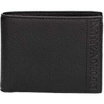 Armani Hombres cartera de moneda de cuero faux de guijarros Negro única Talla