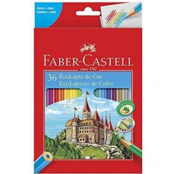 Faber-Castell F120136 - Estuche cartón con 36 lápices hexagonales multicolor, lápices escolares de colores