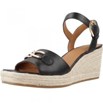 Sandalias Mujer Geox D Panarea C Tumb.lea cuña Negro 39 EU