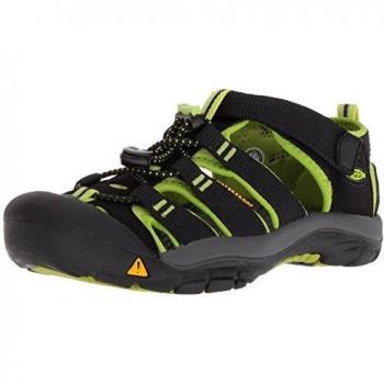 Keen Newport H2 Junior Water Sandals with Toe Protection, Black Lime Green, Size 37