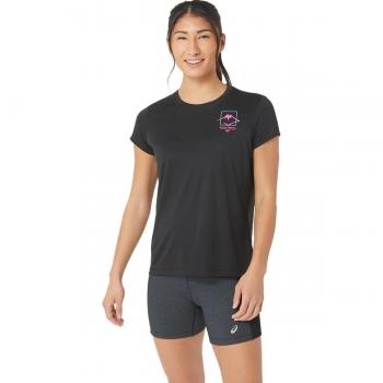 Camiseta de running para mujer Fujitrail Logo Asics en color negro