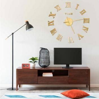 Reloj de pared 3D moderno dorado XXL 100 cm