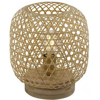 Lámpara de sobremesa Mirena de bambú natural 1x E27 60W con interruptor