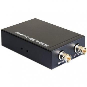 Adaptador Convertidor HDMI a 3G-SDI Delock 93238, Doble BNC, hembra/hembra, Negro
