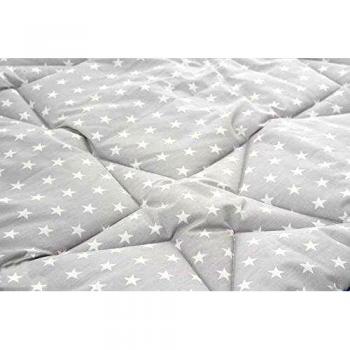 My-Teepee MT04gr - Manta para gatear, 135 x 100 cm, gris / azul con estrellas blancas
