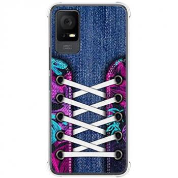 Funda Antigolpes de Silicona para TCL 406 con Diseño Zapatillas 06