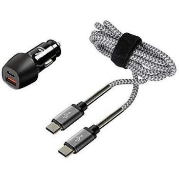 Lampa 38715 - Kit de Carga USB con tecnología Power Delivery 12/24 V + Cable C-Type C 1 m