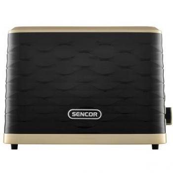 Tostador Sencor STS 7501BK, 2 rebanadas, 930W, 7 niveles de tostado, color negro y oro