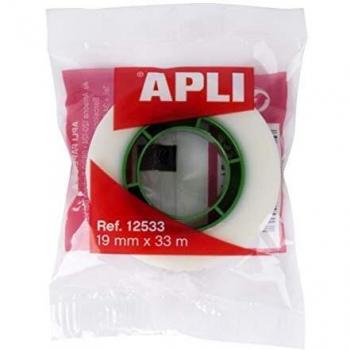 Cinta adhesiva Apli 33 mt x 19 mm invisible encelofanada individualmente 12533