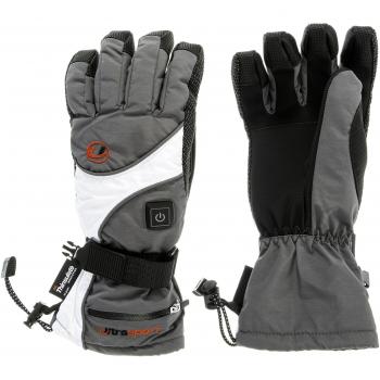 Ultrasport Snow Heat - Guantes de snowboard calefactables para mujer, con baterías y cargador incluidos, color blanco / gris oscuro, talla M