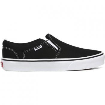 Men's Vans Asher Canvas Trainers - Black/White - Size: 8