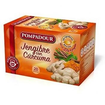 Pompadour Infusión Jengibre con Cúrcuma - Pack de 10 * 20 Bolsitas