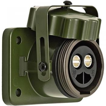 Enchufe Hella 8JB 001 935-031 - Doble Polo, Contacto Crimpado/Soldado, Aluminio, Color Verde-Oliva Nato