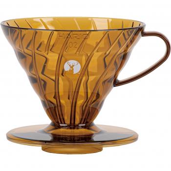Cafetera Dripper V60 para 1-4 Tazas Captain Stag HARIO, Fabricada en Japón, Color Ámbar UW-3575