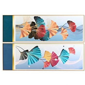 Cuadro DKD Home Decor 180 x 3 x 60 cm Moderno Hoja de planta (2 Unidades)