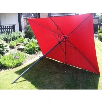 Aluminio sombrilla 2 x 3 m con manivela - Varios colores - Manivela pantalla, rojo