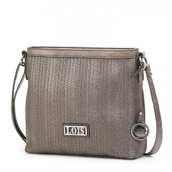 Lois - 95944 Bolso Bandolera Ajustable. Cierre con Cremallera. Bolsillo detrás Cremallera. Bolsillo Interior. Piel sintética Polipiel, Color Oro