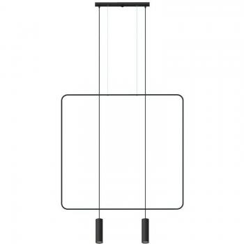 Lámpara Colgante Rana 2-Luces GU10 Acero Negro 200cm