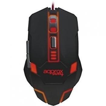 Approx Gaming APPWARII - Ratón para Gaming, 7.8 x 12.5 x 3.8, luz led roja, Negro