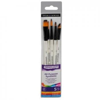 Daler Rowney Graduate Estuche Pinceles Mango Corto 5 Acuarela Sintéticos