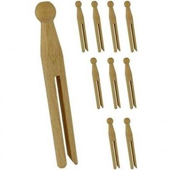 Lantelme 4203 50 piezas set lavado de cabeza redonda clip madera