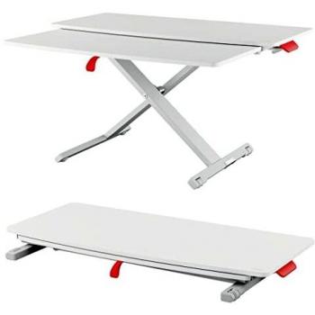 Leitz Schreibtisch-Aufsatz Mit Ausziehbarer Tastaturablage, Höhenverstellbarer Aufsatz Für Computerbildschirme, Monitore & Laptops, Platzsparend, 800 X 420 Mm, Ergo Cosy Serie, Weiß & Grau, 65320085