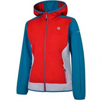 Dare 2b Duality Ii - Chaqueta de softshell con capucha y cremallera completa para mujer, Mujer, chaqueta softshell, DWL390 AA410L, Piollipop/Azul de Agua Dulce, 38