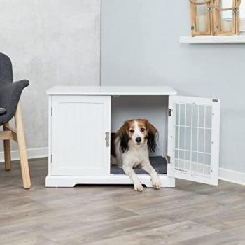 Caseta de Madera Trixie para Perros y Gatos, Tamaño M: 73×53×53 cm, Color Blanco