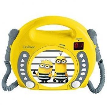 Reproductor CD Portátil Los Minions con 2 Micrófonos
