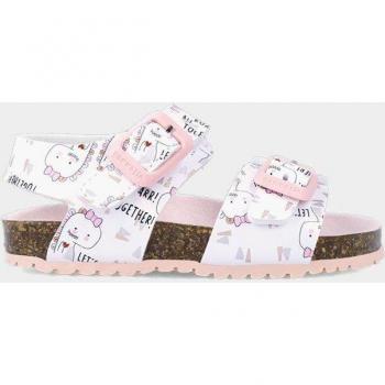 Garvalín - Sandalias abiertas de bebé niña en textil veganas con hebilla, modelo Dino 242453, color blanco