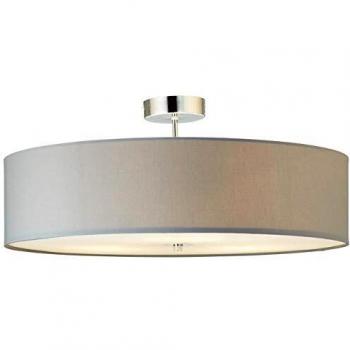 Lámpara de techo textil Andria, 60 cm, gris claro, E27, 3 luces, dimmable