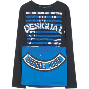 Desigual Ts_tomas, Camisa Manga Larga para Niños, Azul