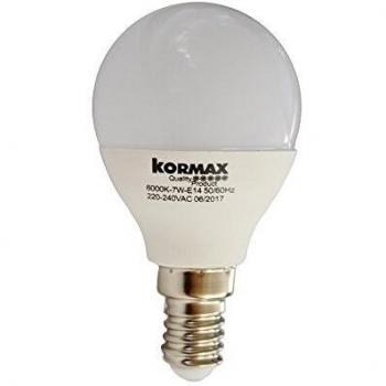 Kormax Bombilla LED E27, 7 W, Blanco, 45x78 mm