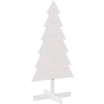 Árbol de Navidad de Adorno Madera Maciza Pino Blanco 120 cm