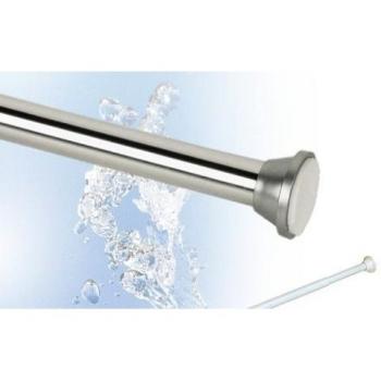 Duschvorhangstange Cortina de Ducha Barra de Slim Line ALU 125-220 cm Shiny Silver telescópica Primavera de Ducha Barra