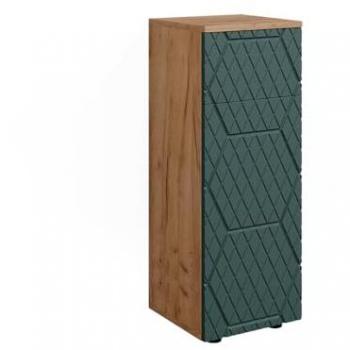 Mueble Midi Irma, Roble dorado, 30 x 81 cm con 1 cajón y 2 compartimentos para baño