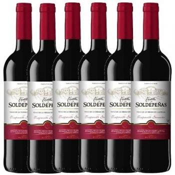 Felix Solis Sl Castillo de Soldepeñas Vino Tinto V.T.C. Rosca, 0.75 L - 6 Paquetes de 750 ml - Total: 4500 ml