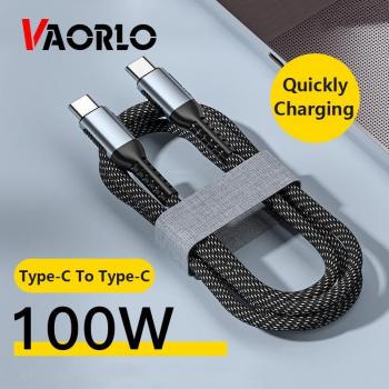 Cable de carga rápida VAORLO tipo C a tipo C 100W para Huawei y Xiaomi, carga rápida 5A, USB-C a USB-C