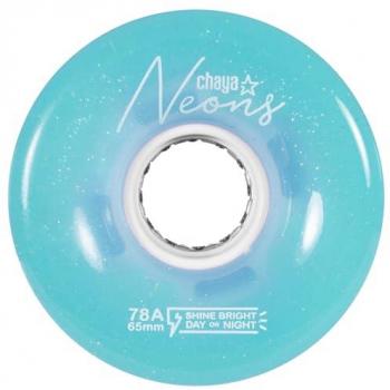 Patines Ruedas Chaya Neon 4 Unidades Azul - Roller Skate, incluye 4 unidades de ruedas LED de color azul neón, tamaño 65 x 38 mm, dureza 78 A