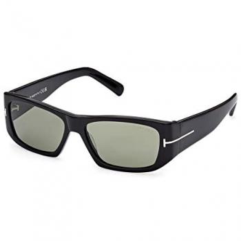 Tom Ford Andres-02 Classic Rectangular Sunglasses, Black Unisex, Size: 56 MM, Optical or Non-Optical Options