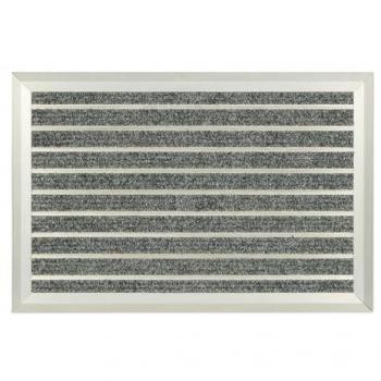 Felpudo Antideslizante de Aluminio Relaxdays, 60 x 40 cm, Alfombrilla para Entrada, Interiores y Exteriores, Color Plateado y Gris